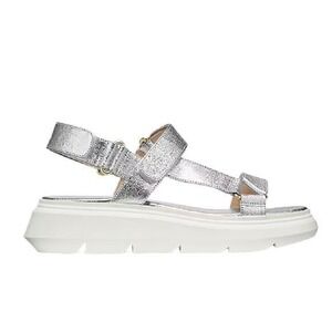 Stuart Weitzman Zoelie Platform Sandals Silver Size 9.5 C